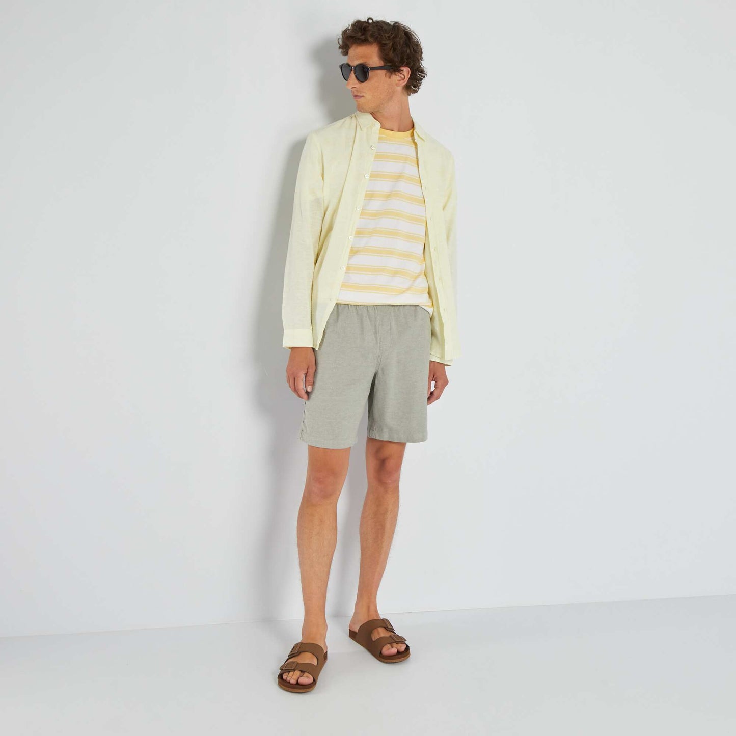 Bermuda uni taille lastiqu e Vert
