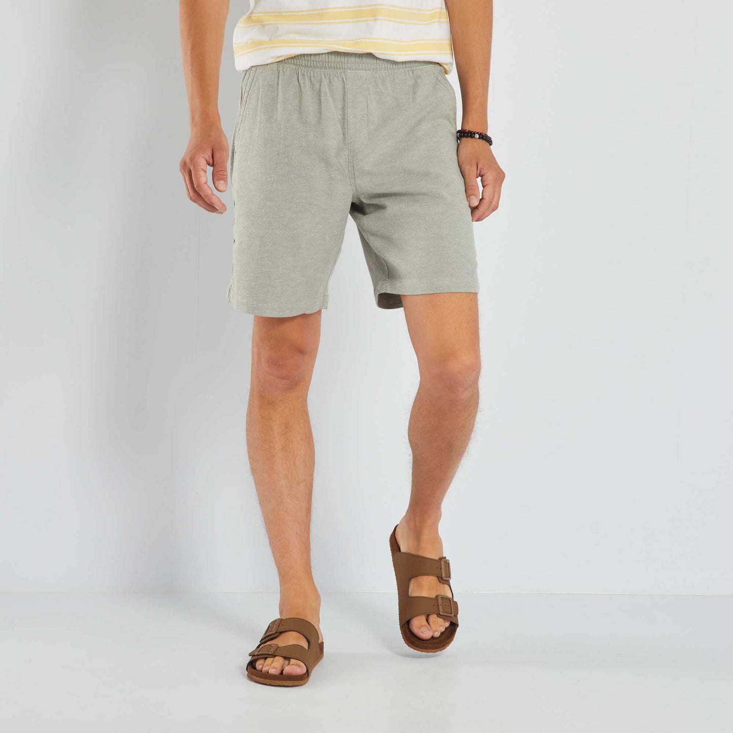 Bermuda uni taille lastiqu e Vert