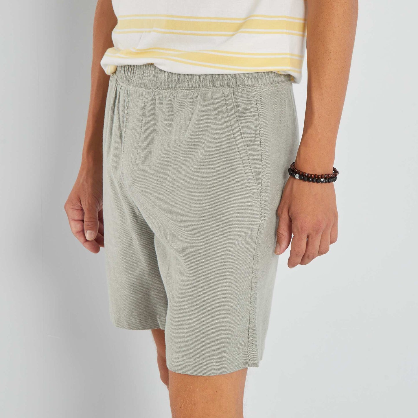 Bermuda uni taille lastiqu e Vert