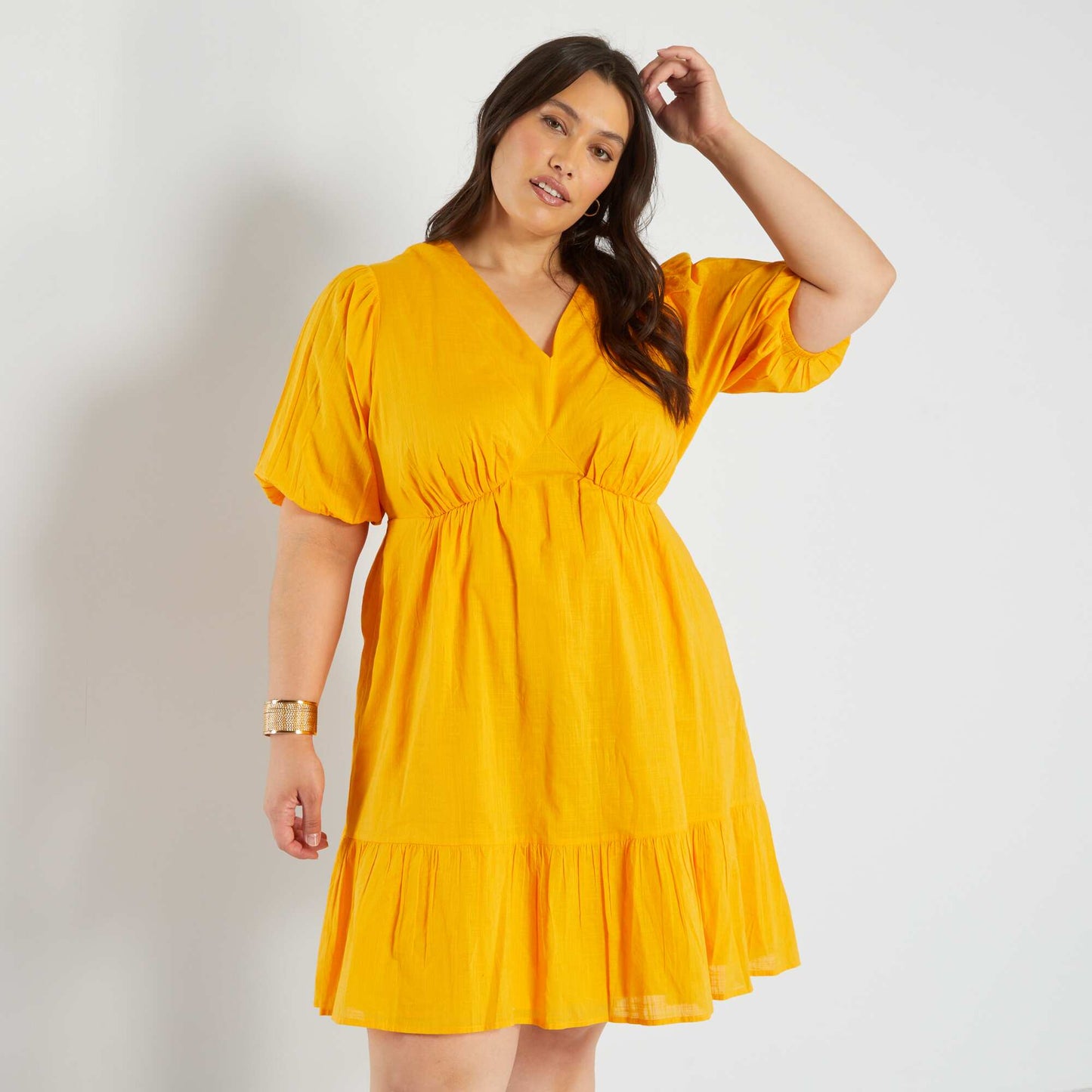 Robe avec volants la base Jaune