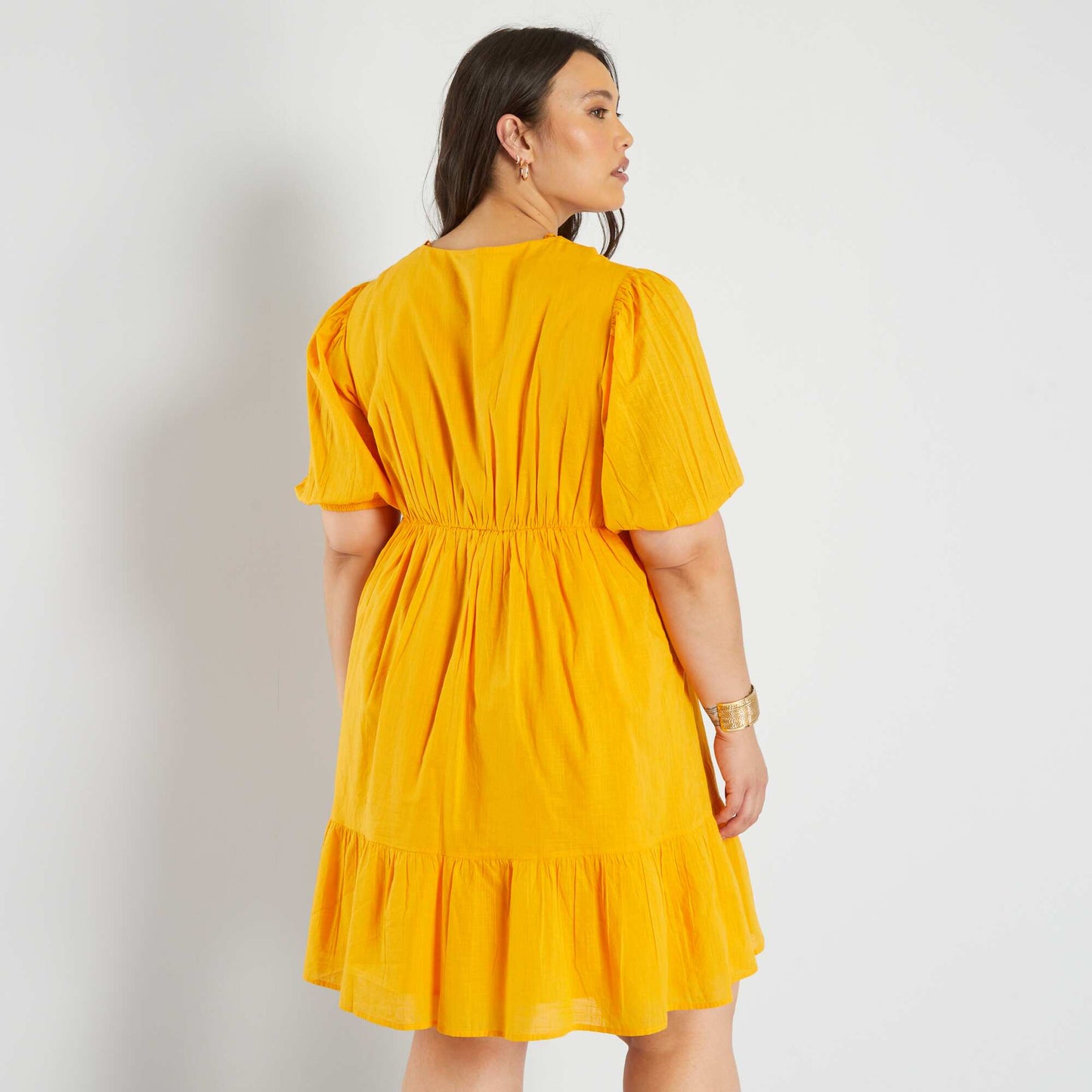 Robe avec volants la base Jaune