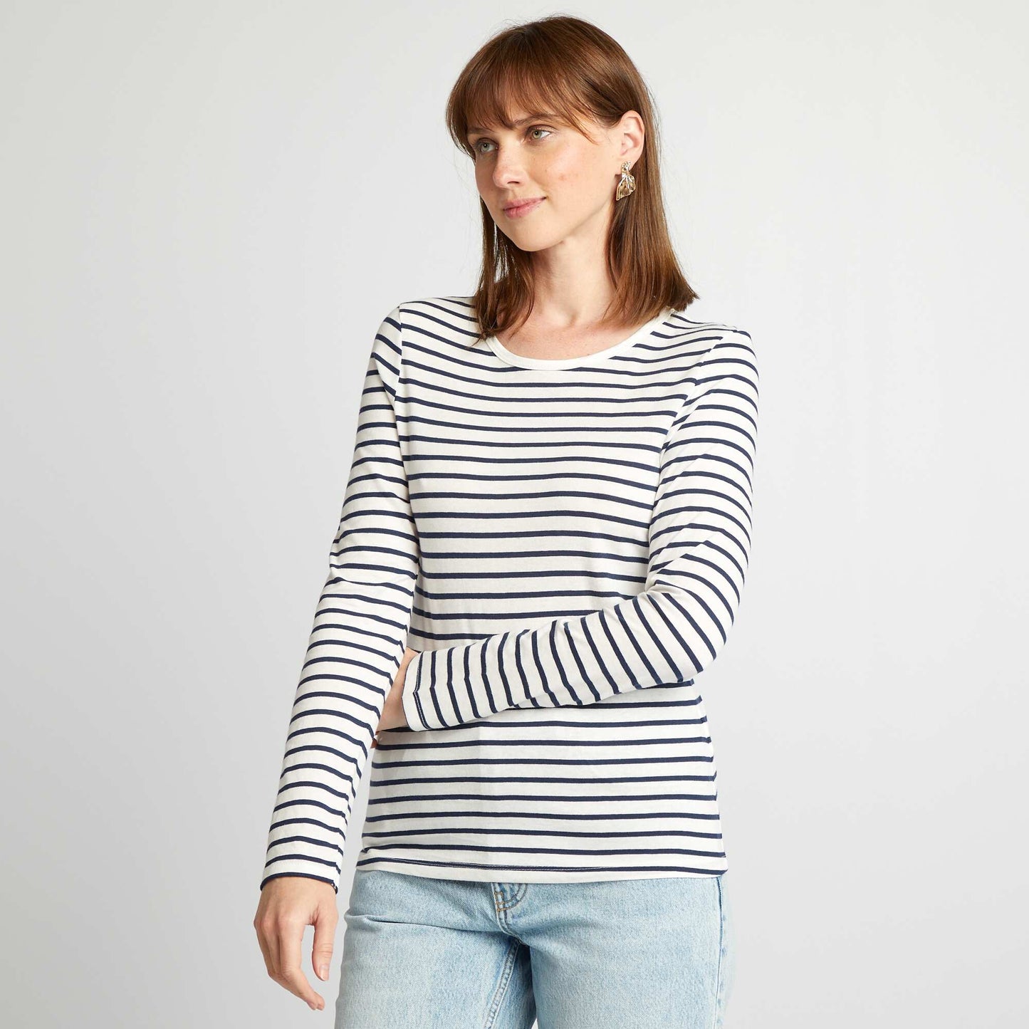 T-shirt en jersey manches longues Marini re