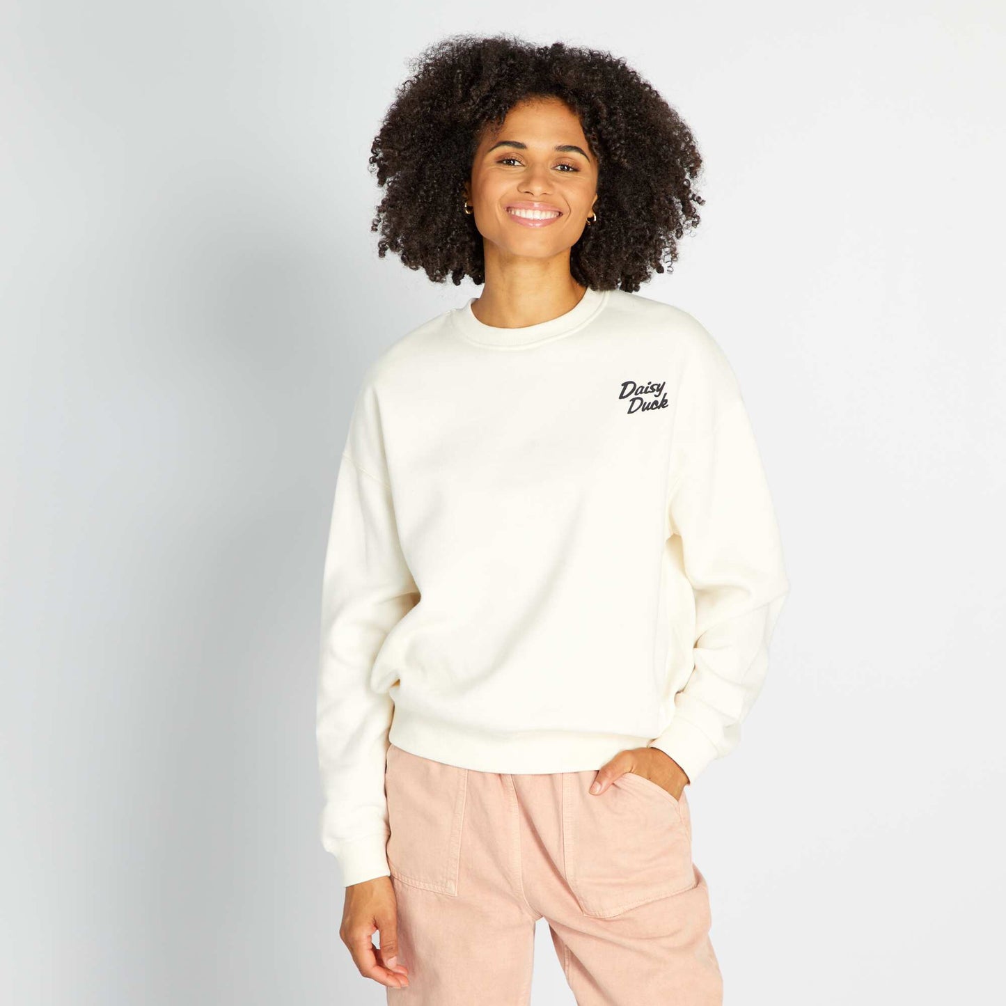 Sweat col rond 'Disney' Beige