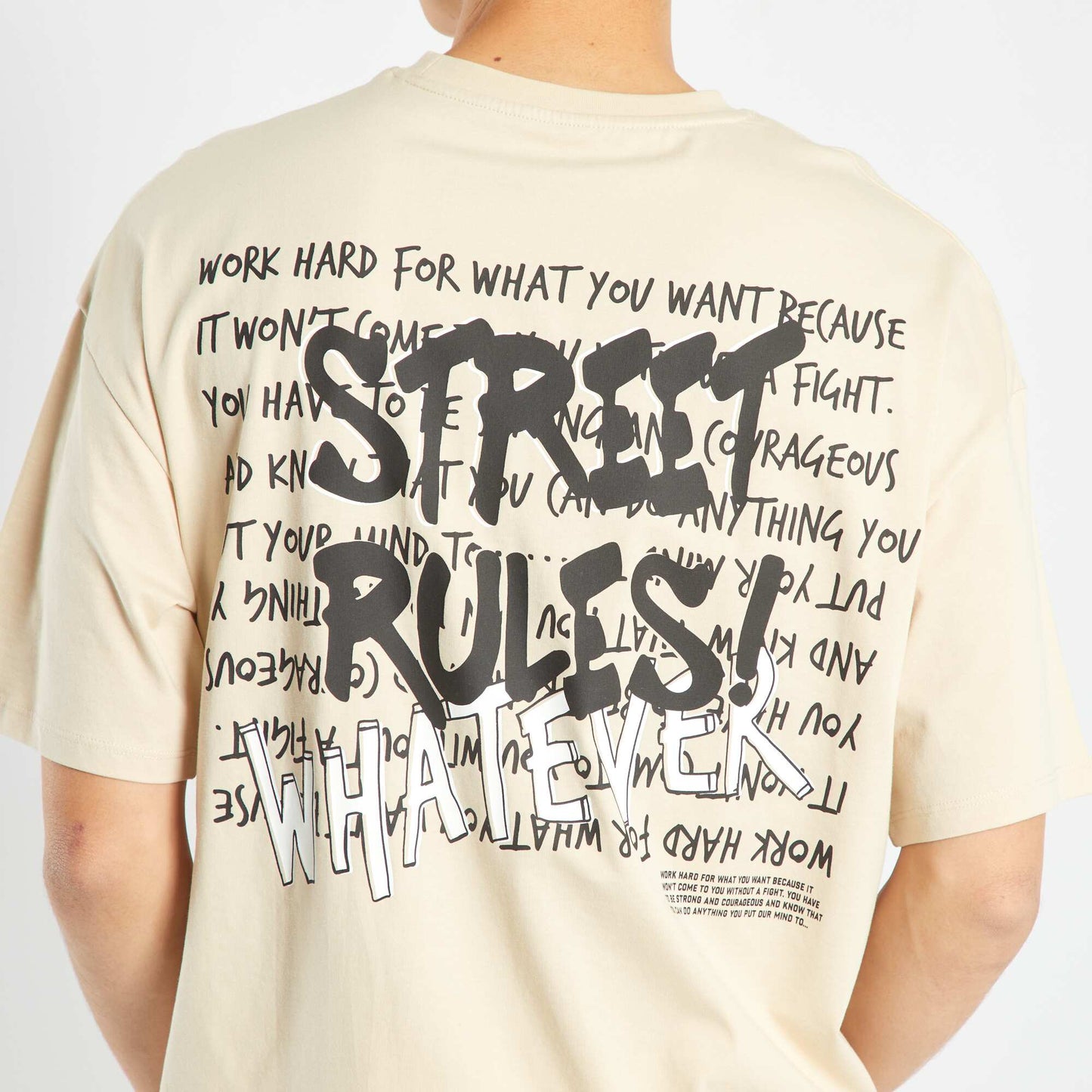 T-shirt en jersey manches courtes Beige