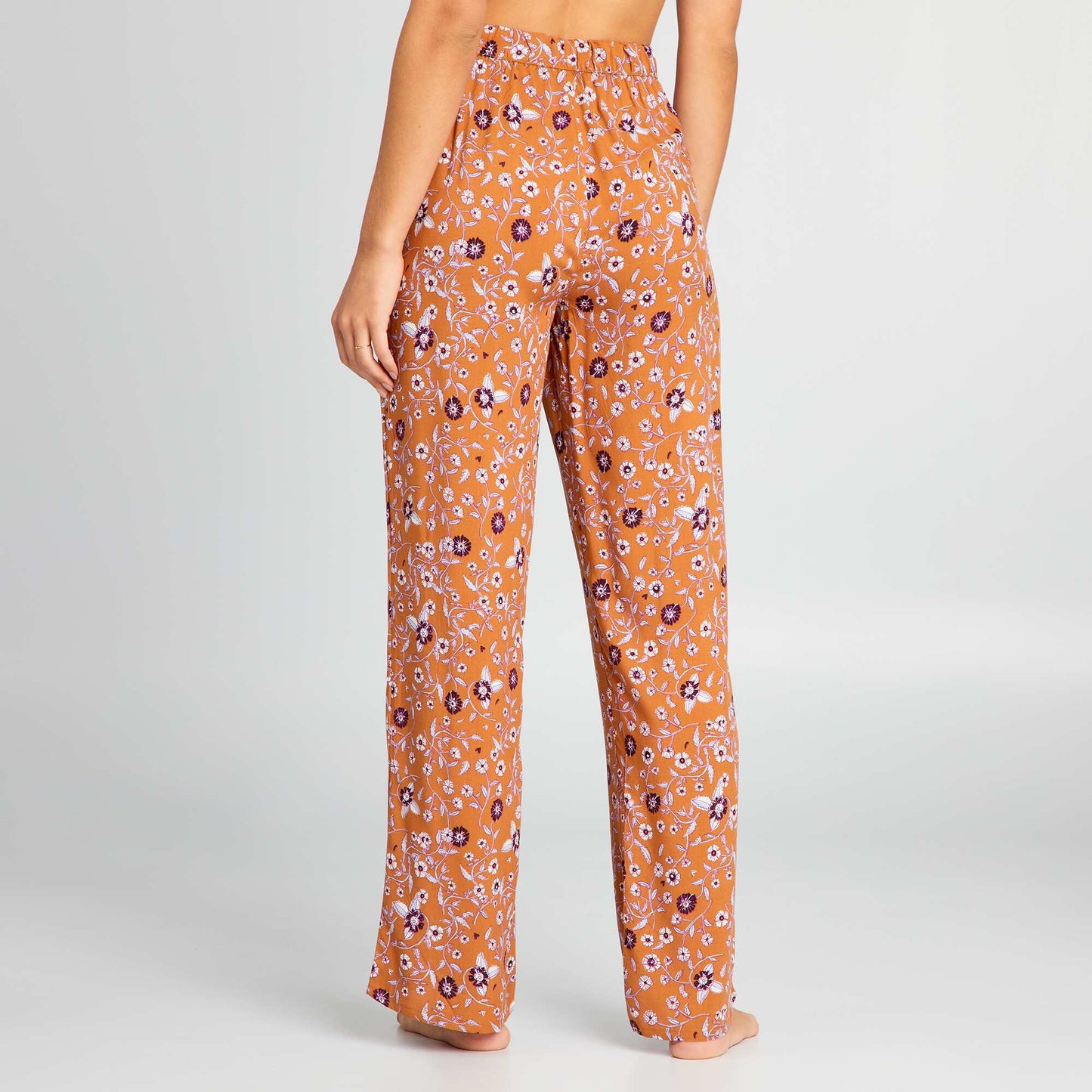 Pantalon de pyjama large imprim Marron imprim