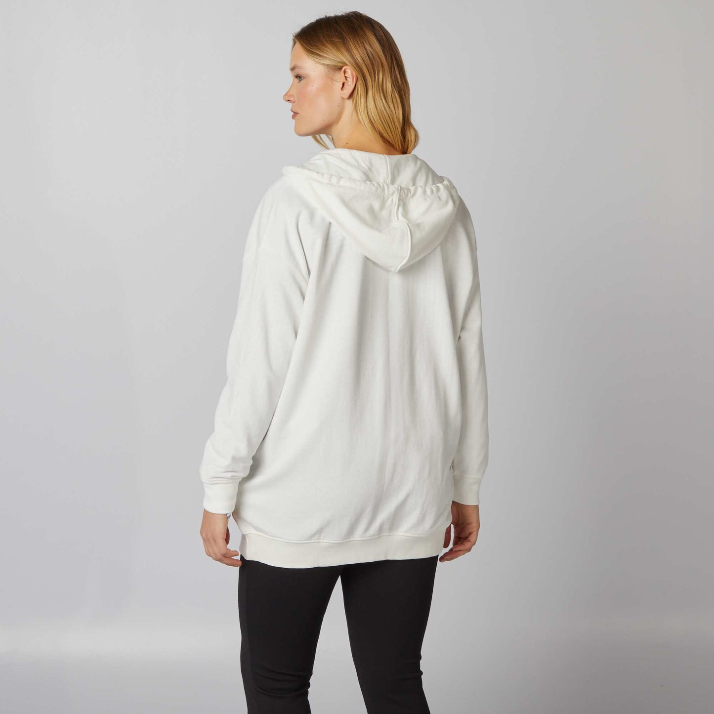Sweat capuche zipp Blanc