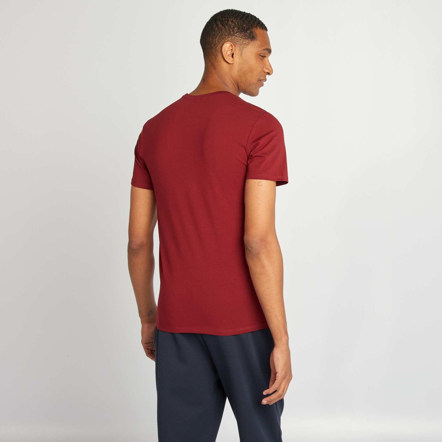 Tee-shirt uni - Slim fit ROUGE