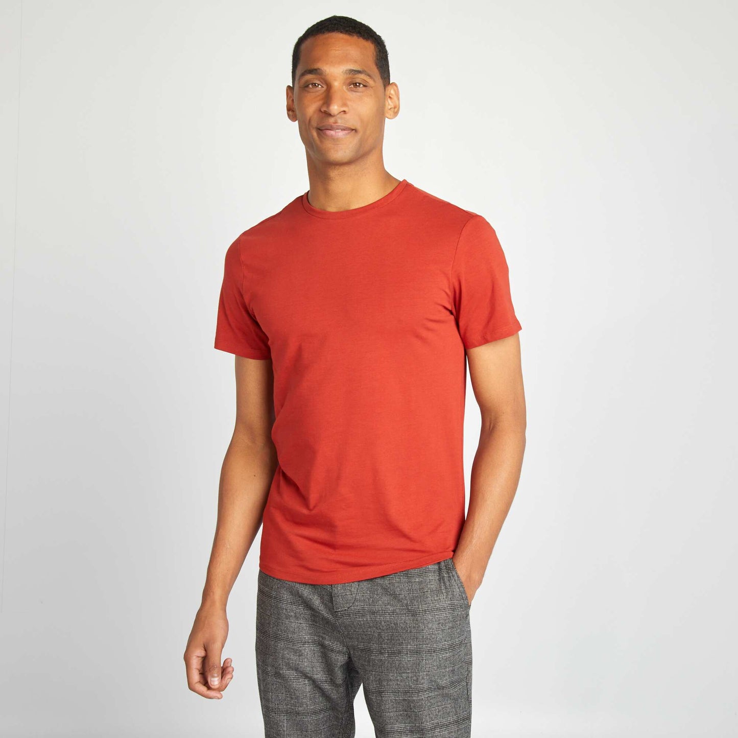 Tee-shirt uni - Muscle fit ROUGE
