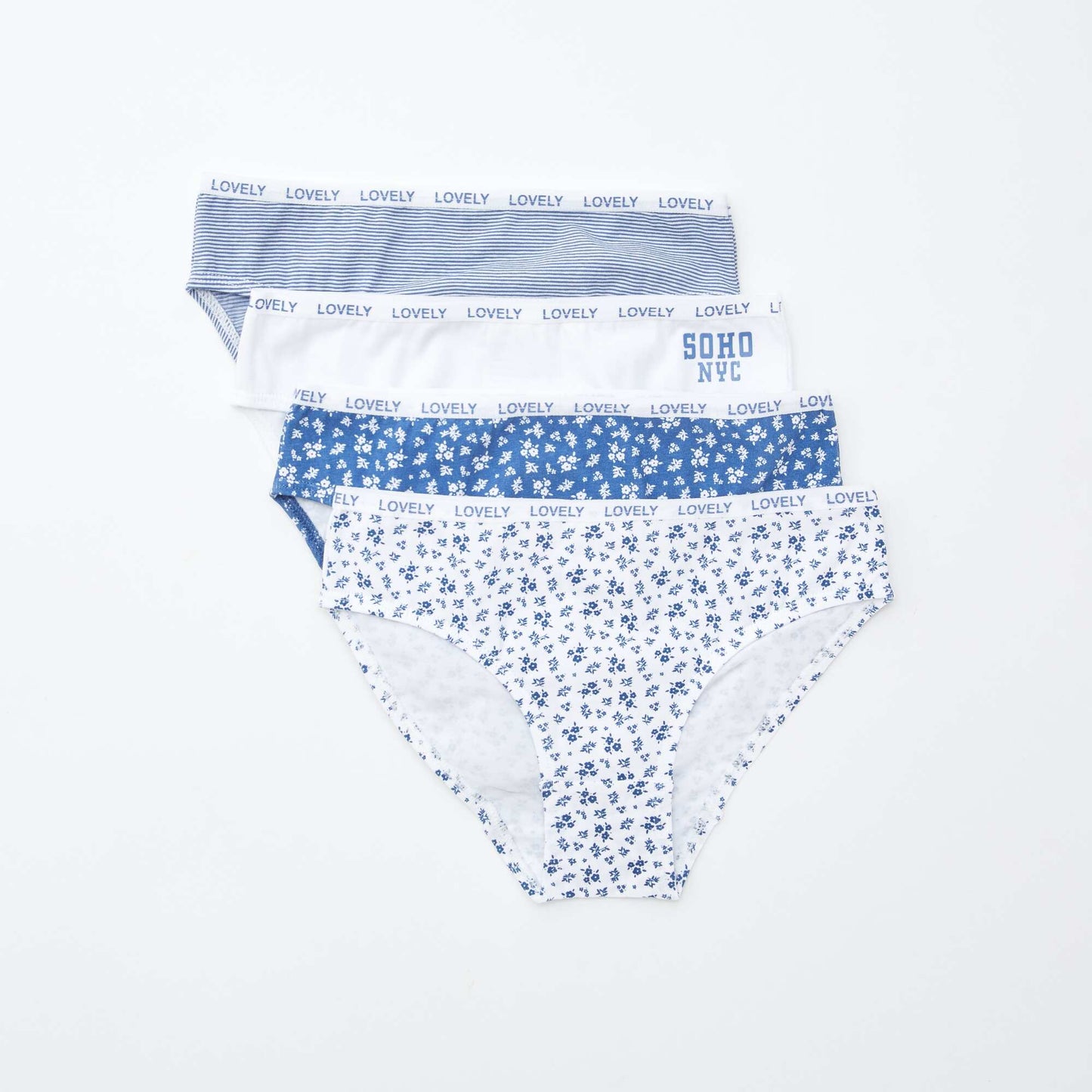 Lot de 4 culottes imprimées BLANC