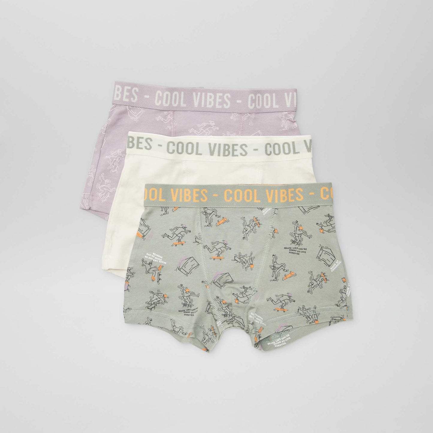 Lot de 3 boxers stretch VIOLET/VERT