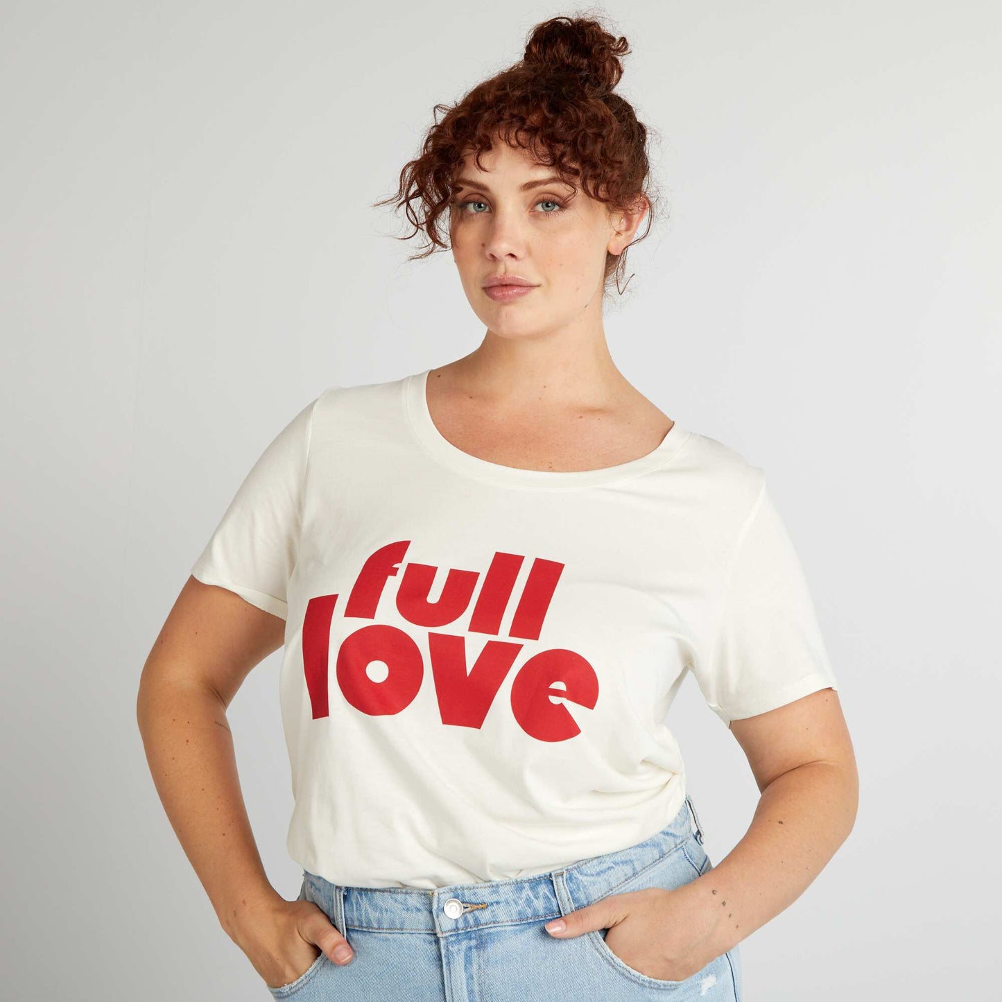 Tee-shirt en coton avec imprim Blanc