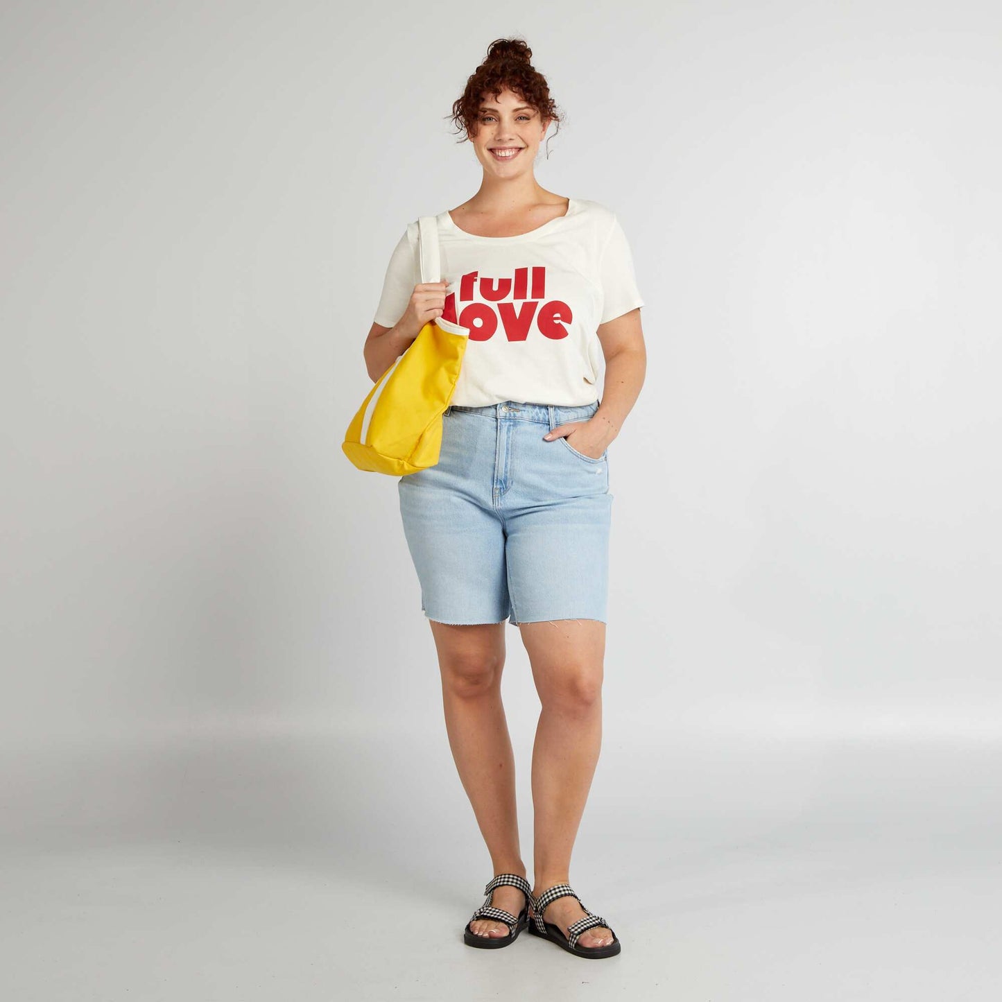 Tee-shirt en coton avec imprim Blanc