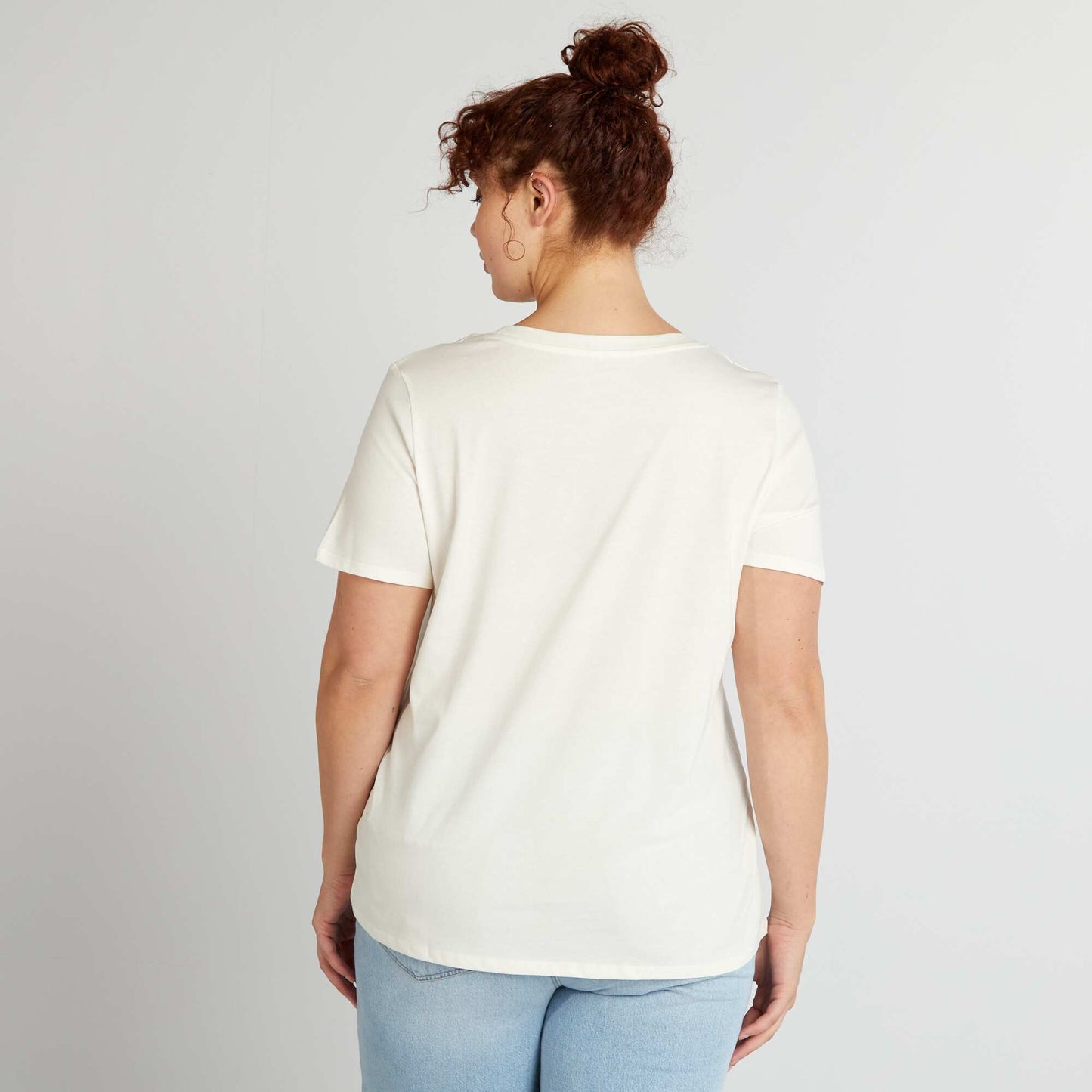 Tee-shirt en coton avec imprim Blanc