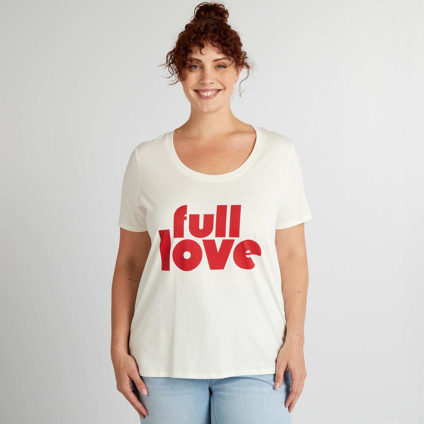 Tee-shirt en coton avec imprim Blanc