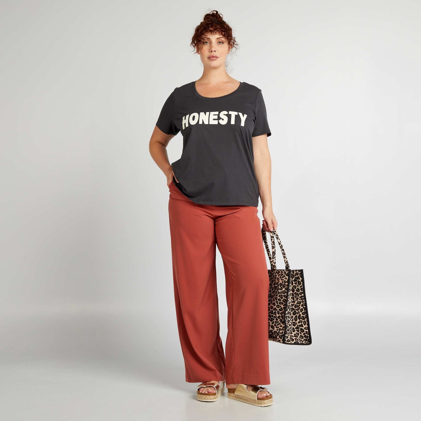 Tee-shirt en coton avec imprim Noir