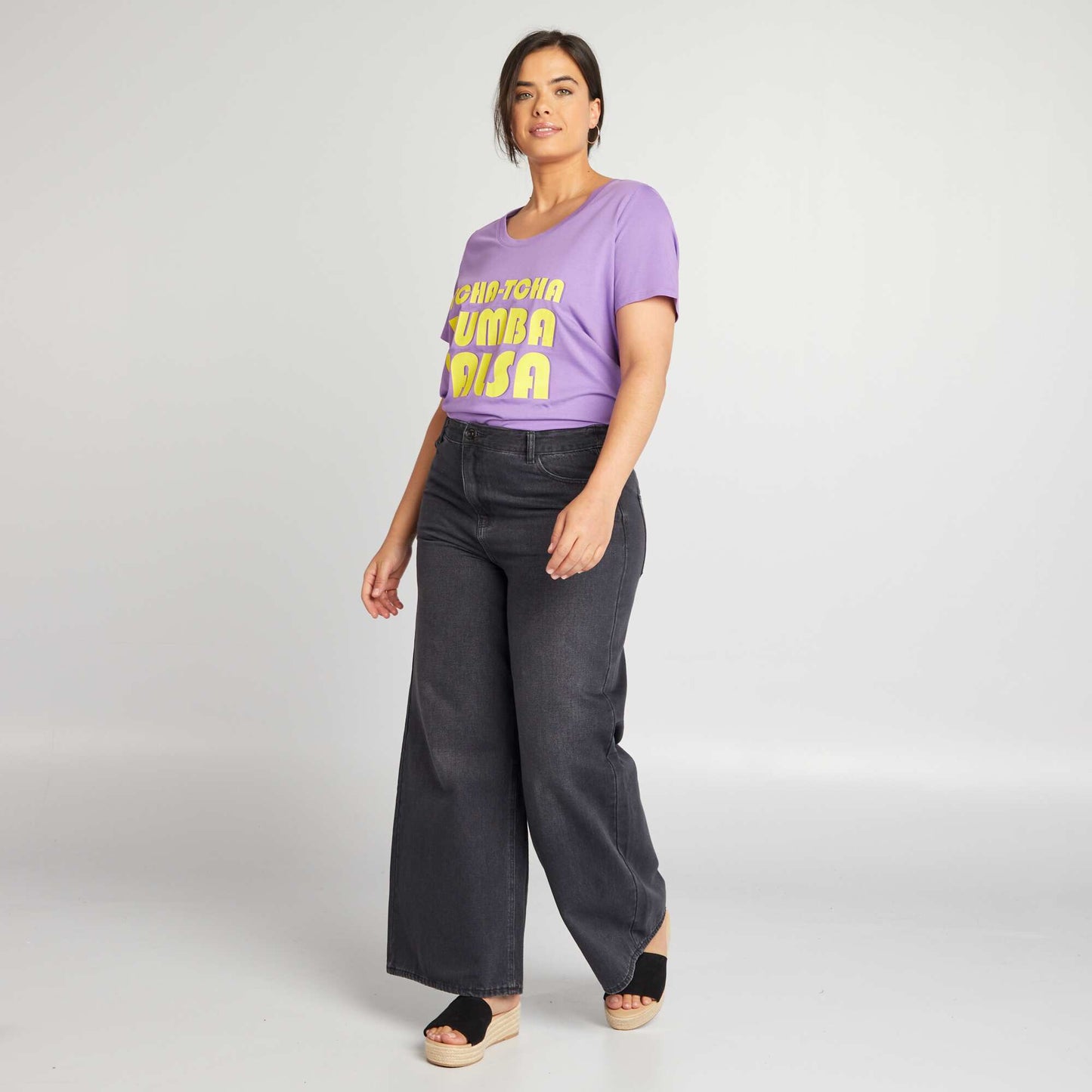 Tee-shirt en coton avec imprim Violet