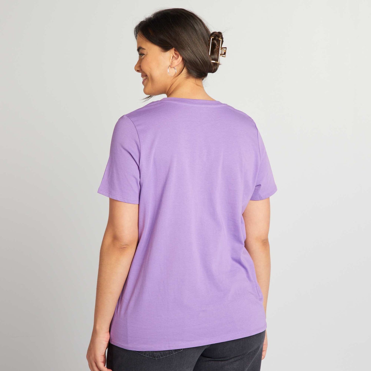 Tee-shirt en coton avec imprim Violet