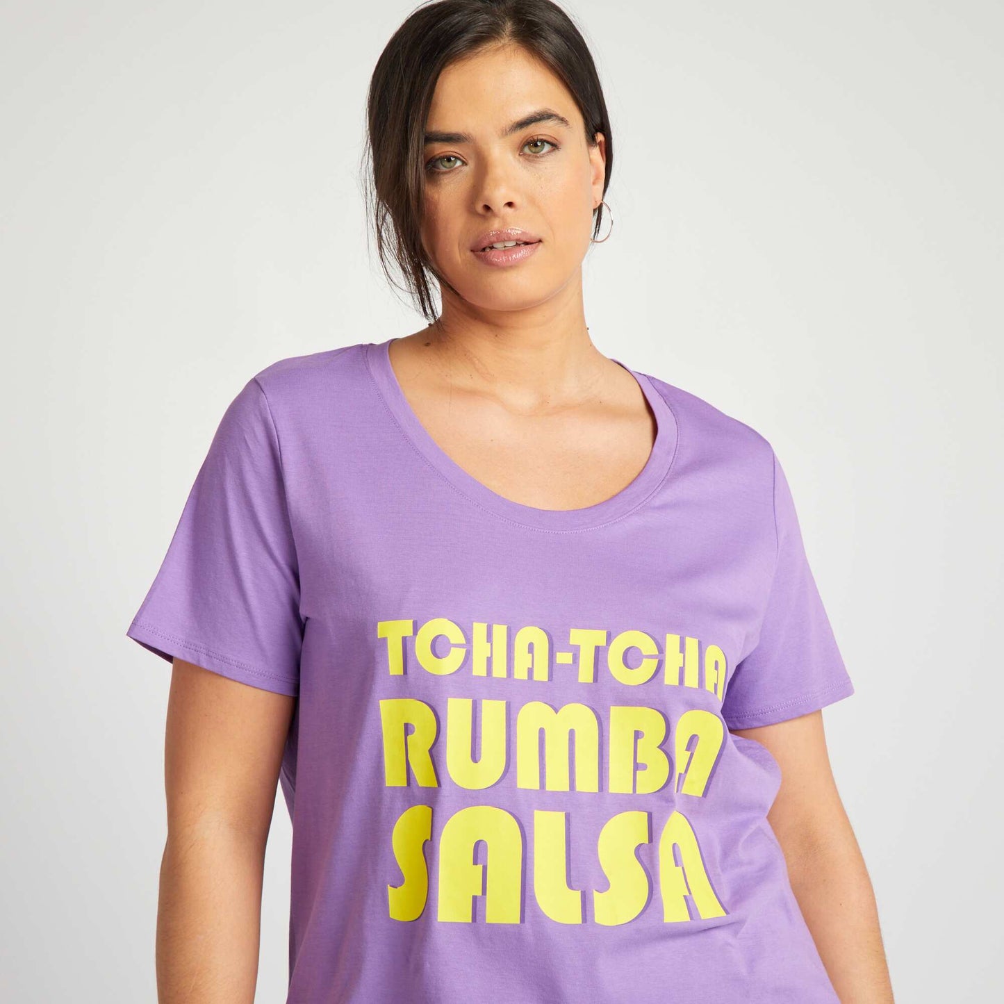 Tee-shirt en coton avec imprim Violet