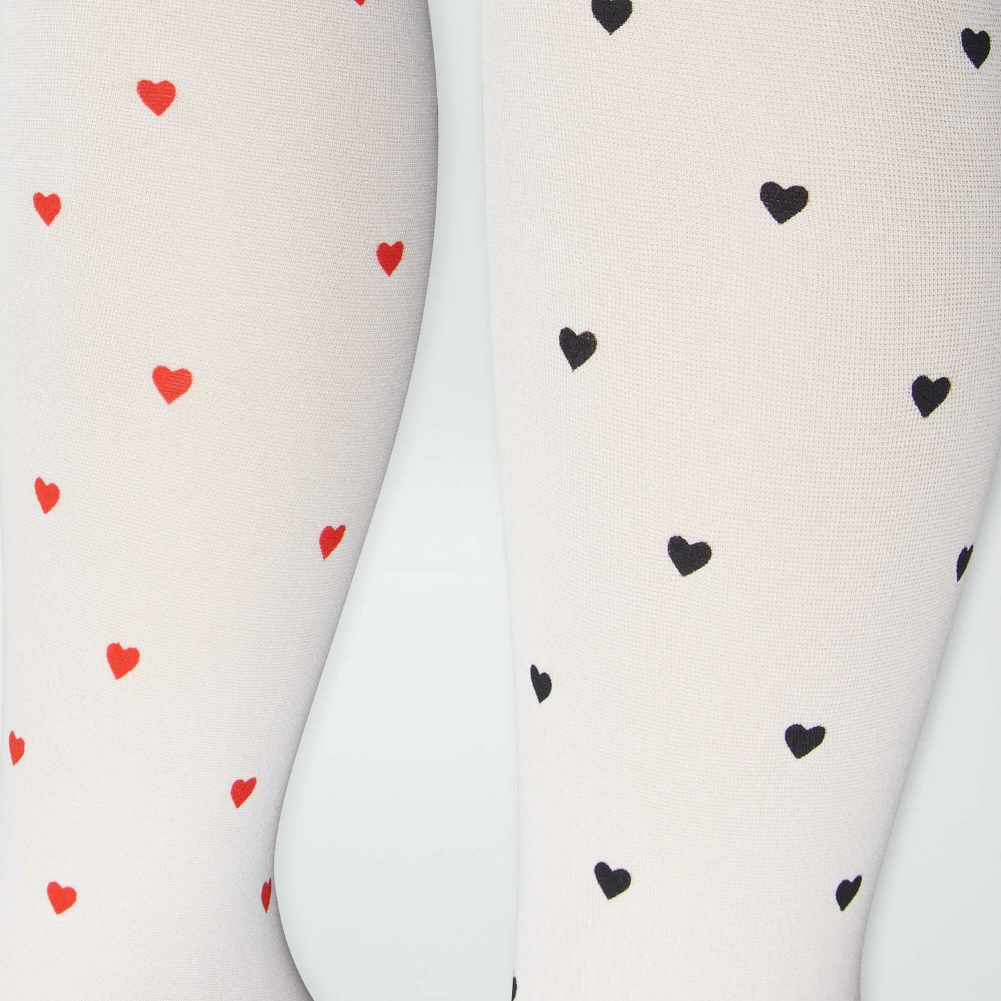 Lot de 2 collants légers fantaisie Blanc/rouge/noir