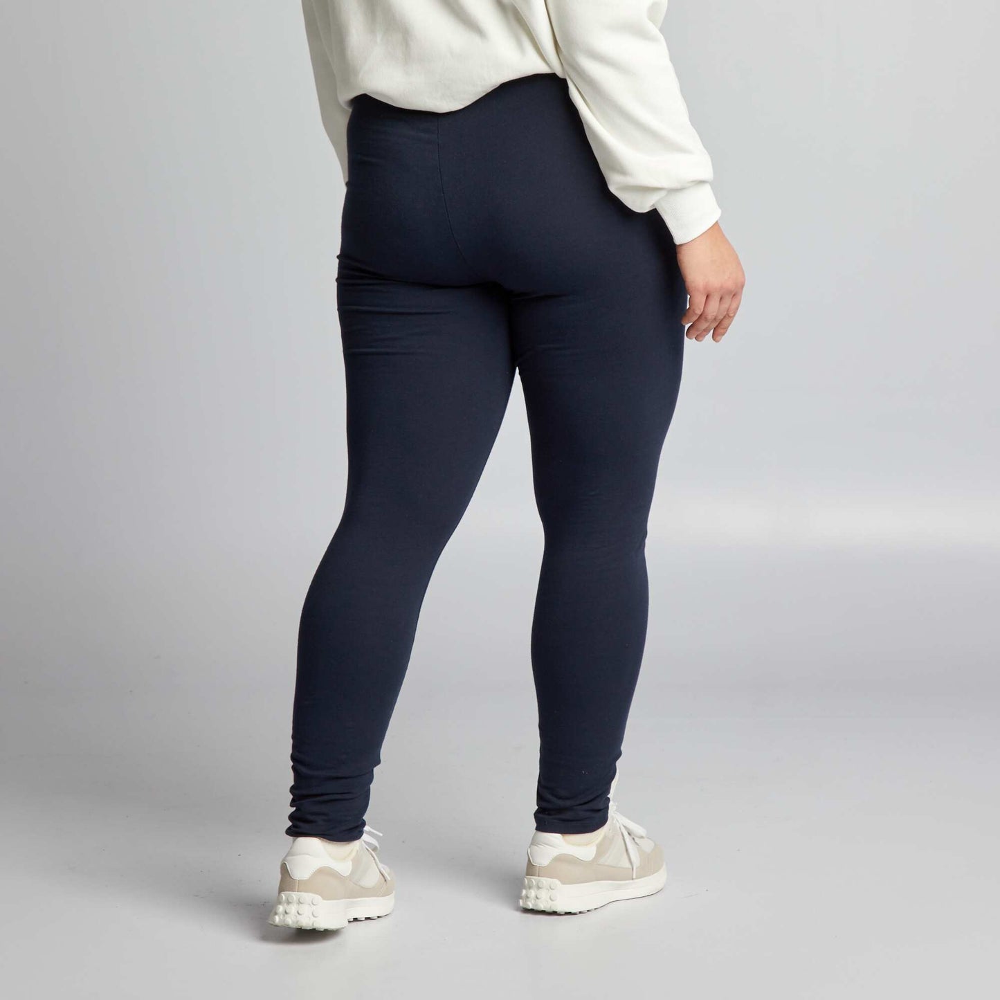 Legging long en coton bleu marine