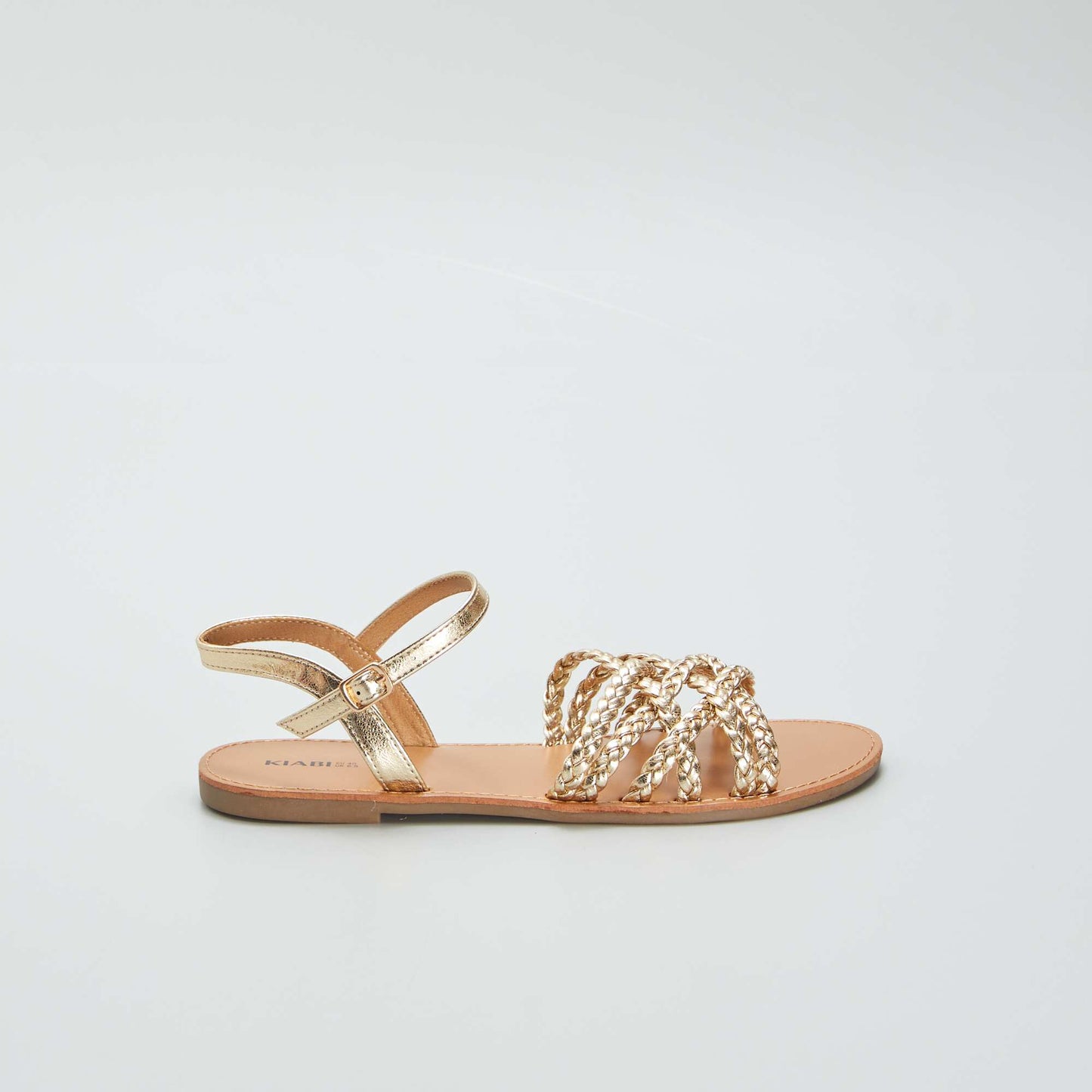 Sandales plates brides tress es Jaune