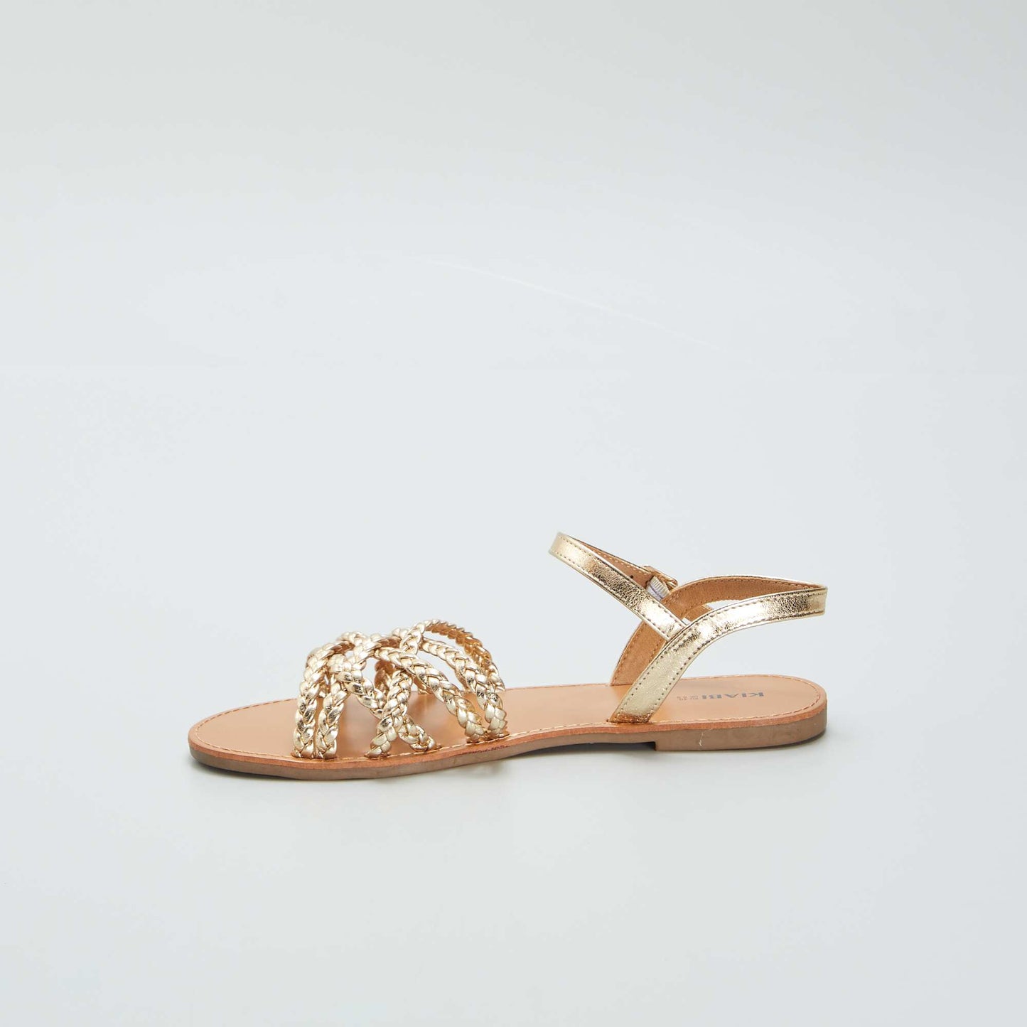 Sandales plates brides tress es Jaune