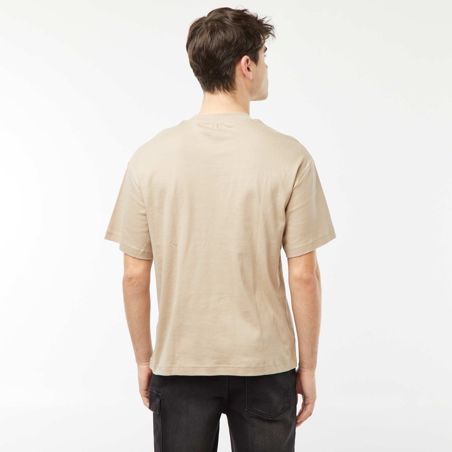 T-shirt col rond en coton MARRON