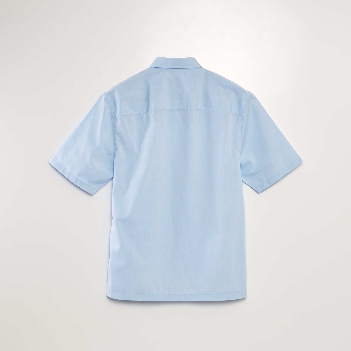 Chemise en popeline manches courtes Bleu clair