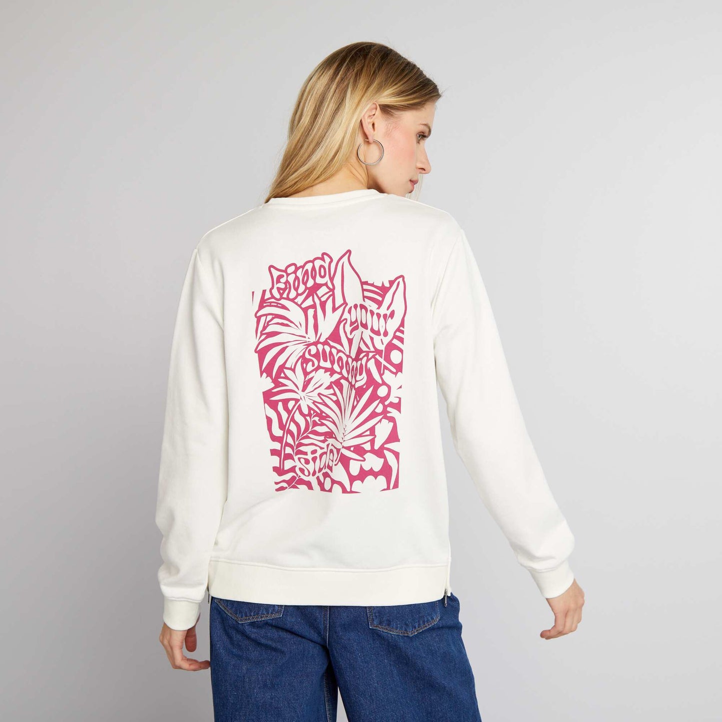 Sweat d'allaitement avec ouverture sur les c t s Blanc