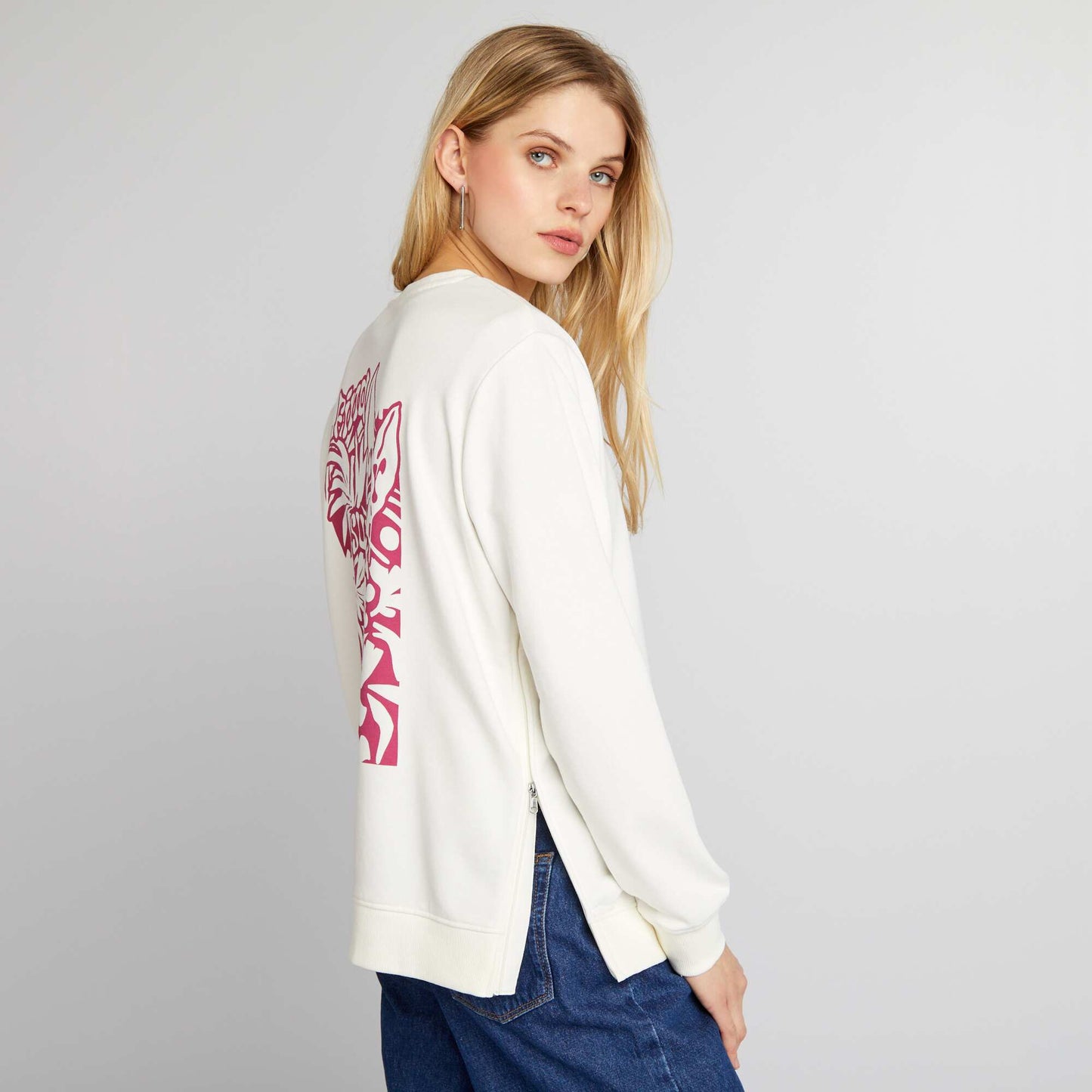 Sweat d'allaitement avec ouverture sur les c t s Blanc