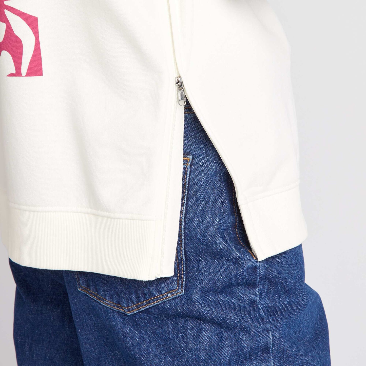 Sweat d'allaitement avec ouverture sur les c t s Blanc
