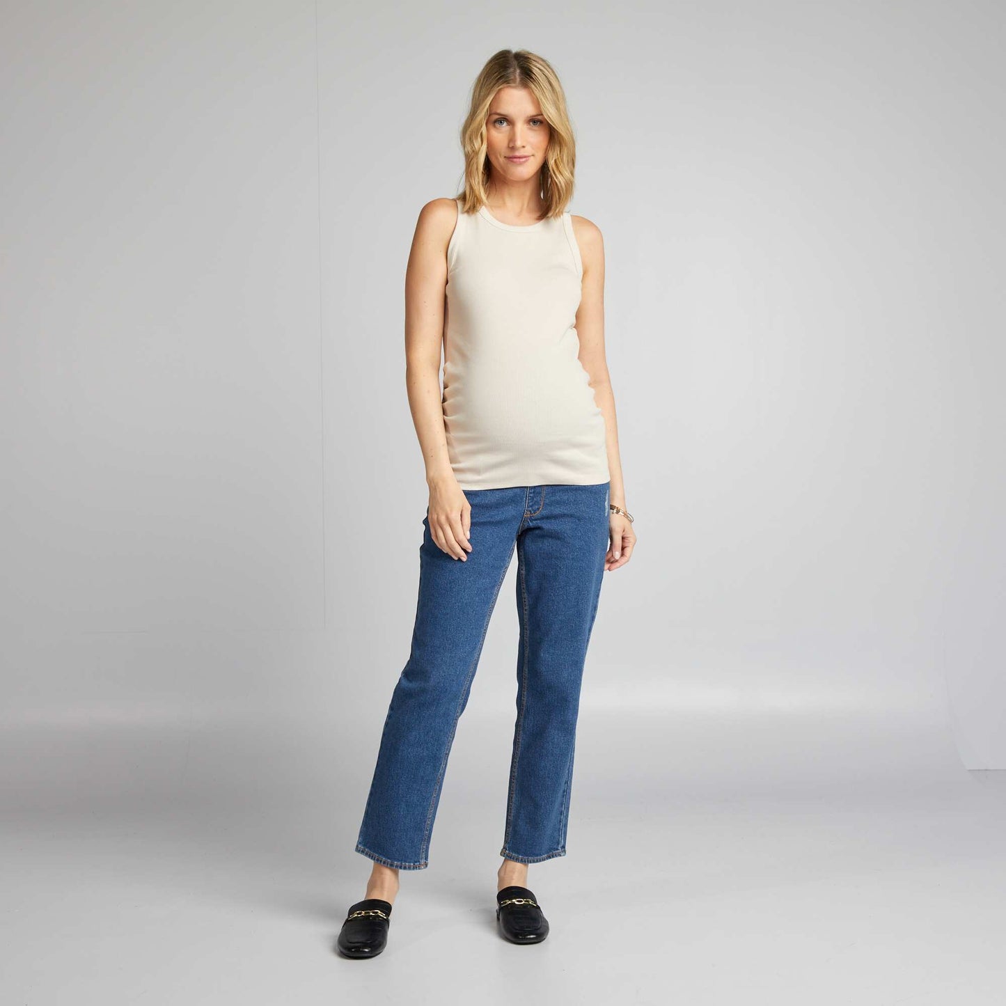 D bardeur de maternit encolure U Beige