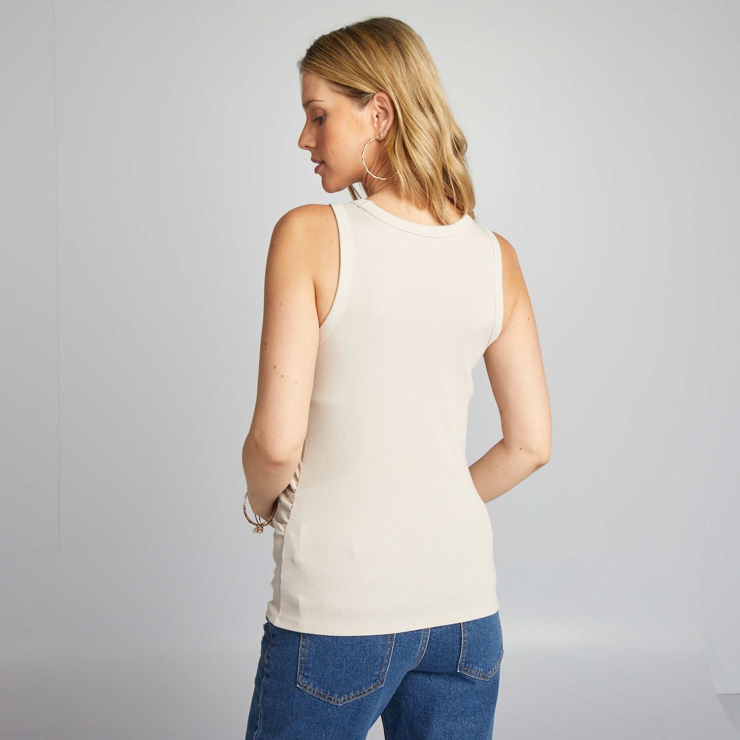 D bardeur de maternit encolure U Beige