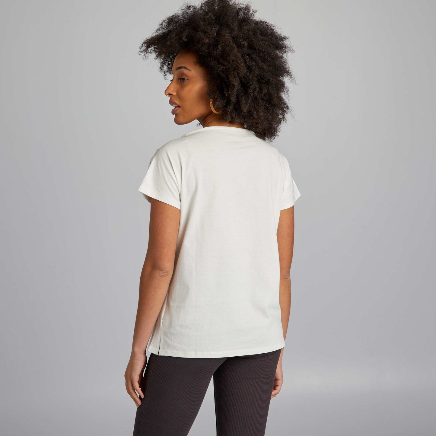 T-shirt d'allaitement avec col boutonn Blanc