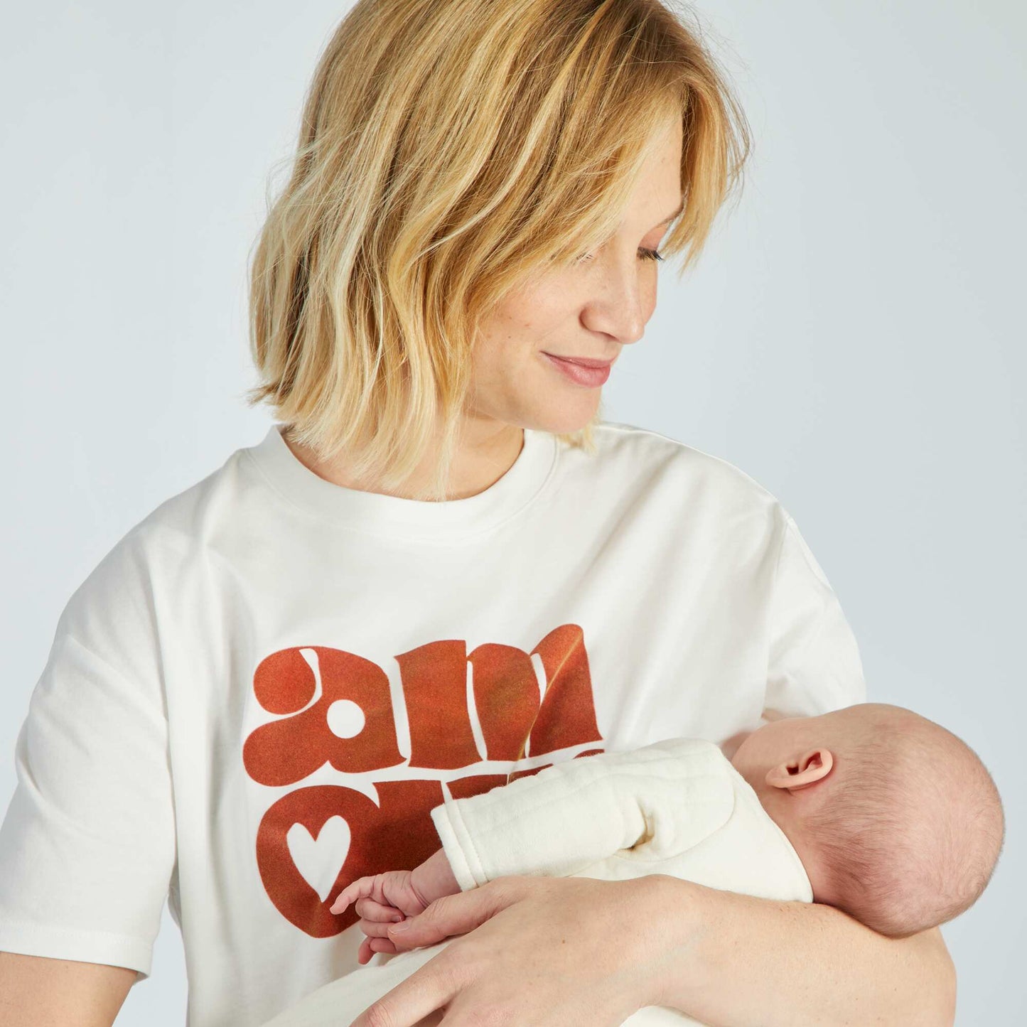 T-shirt d'allaitement col rond Blanc