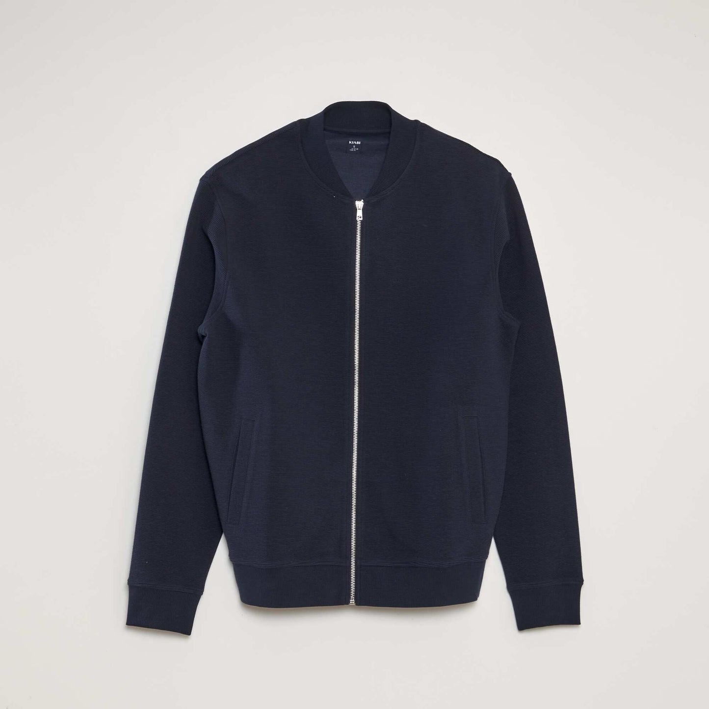 Sweat en maille avec ouverture zipp e Bleu marine