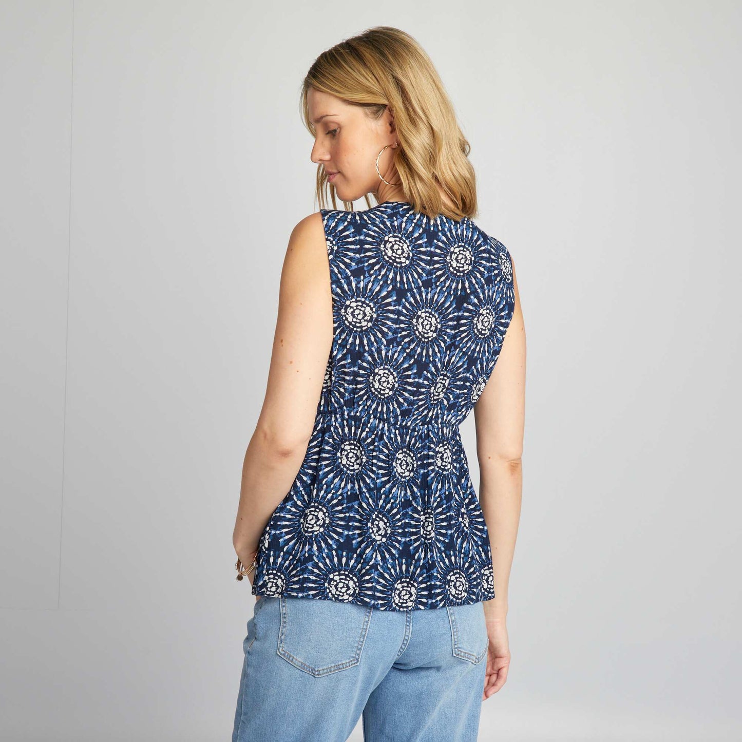 Blouse grossesse avec imprim Bleu