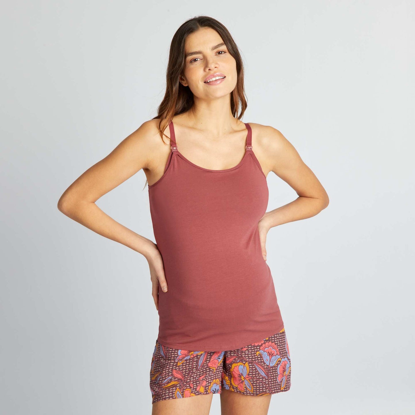 Pyjama short d'allaitement - 2 pi ces Bordeaux