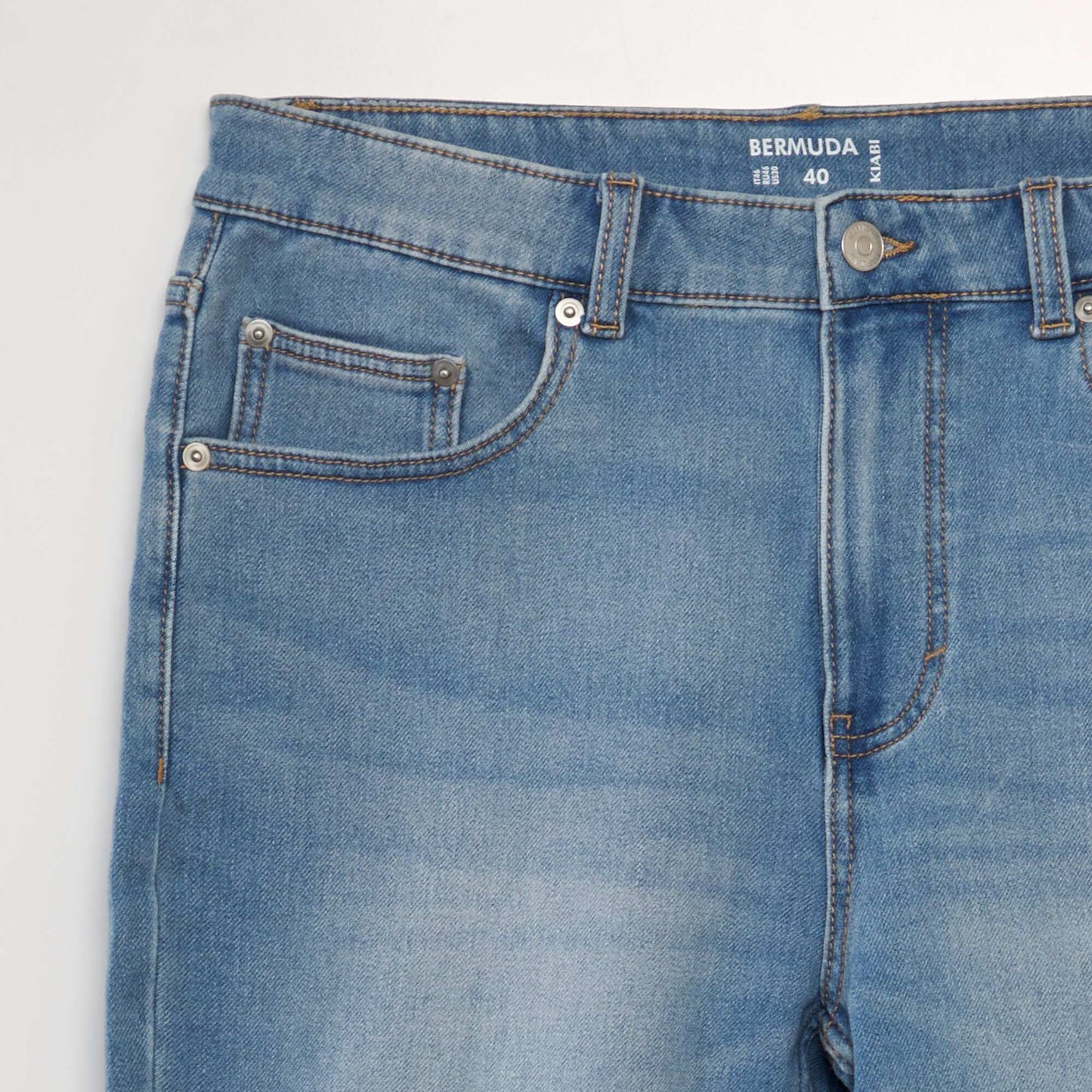 Bermuda slim en jean 5 poches Double stone
