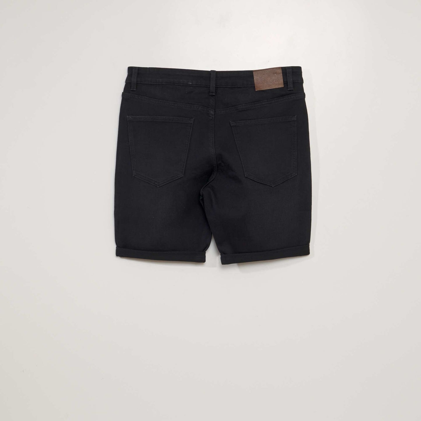 Bermuda slim en jean 5 poches Noir
