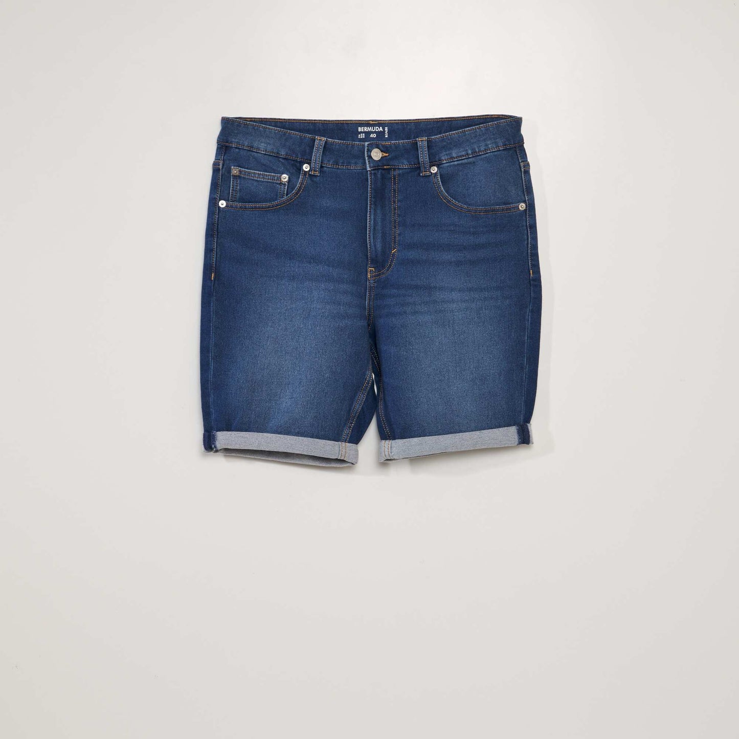 Bermuda slim en jean 5 poches Stone