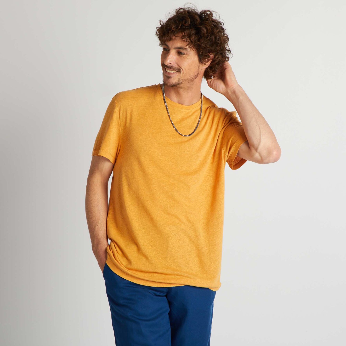 T-shirt en lin m lang Jaune