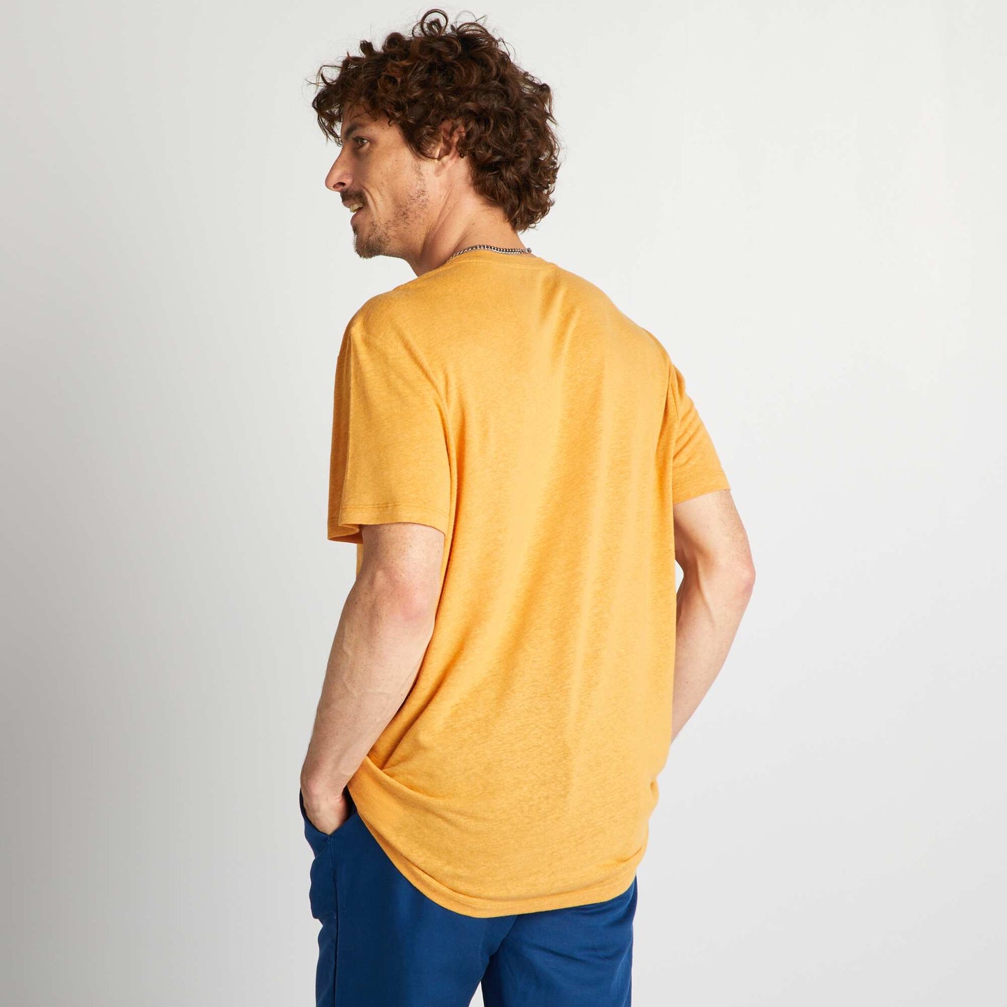 T-shirt en lin m lang Jaune