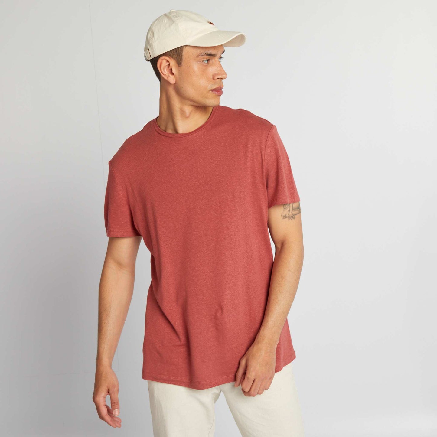 T-shirt en lin m lang Brique