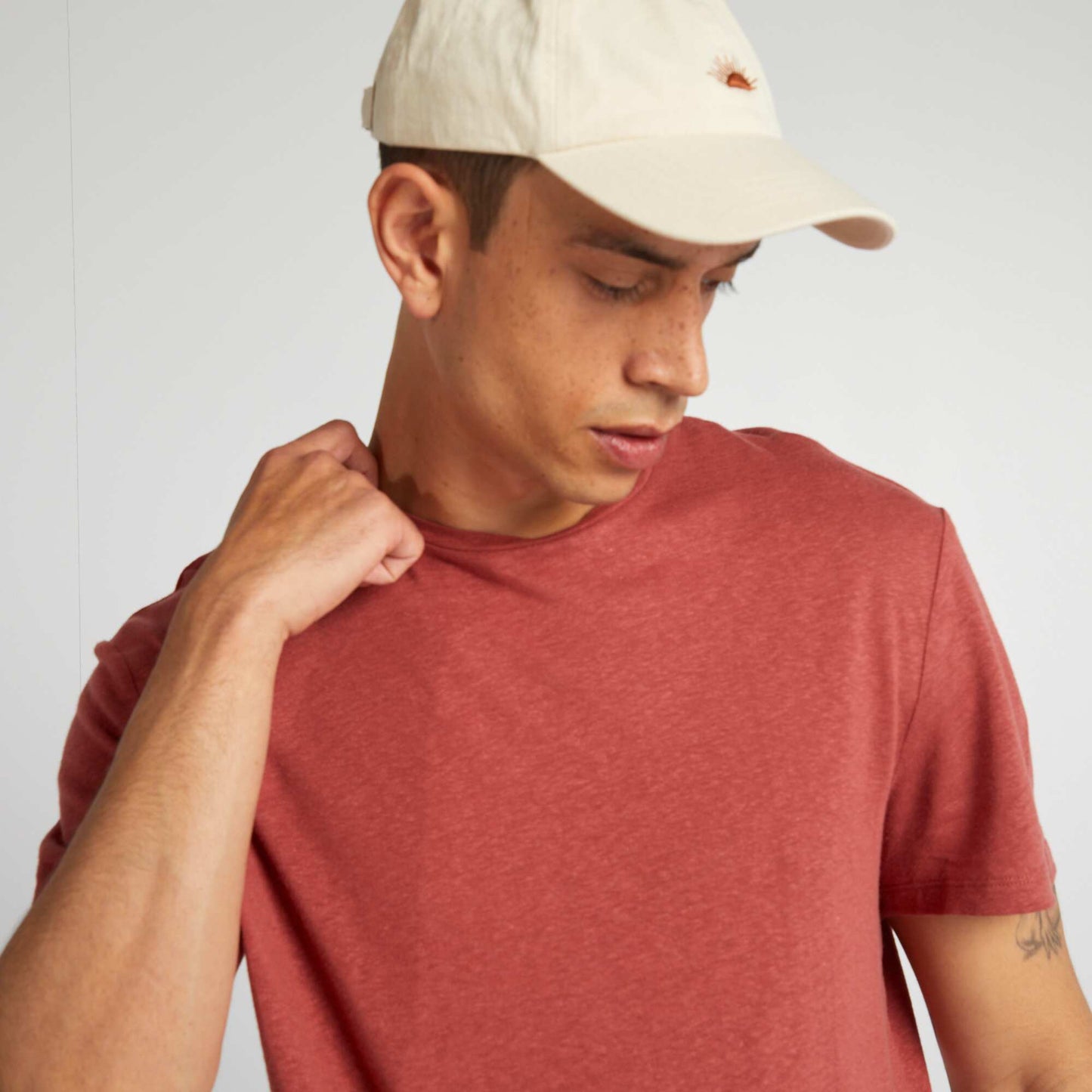 T-shirt en lin m lang Brique
