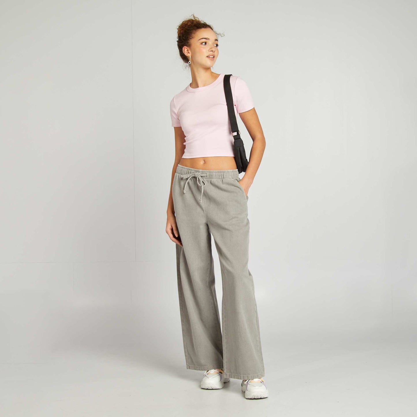 T-shirt cropped manches courtes ROSE