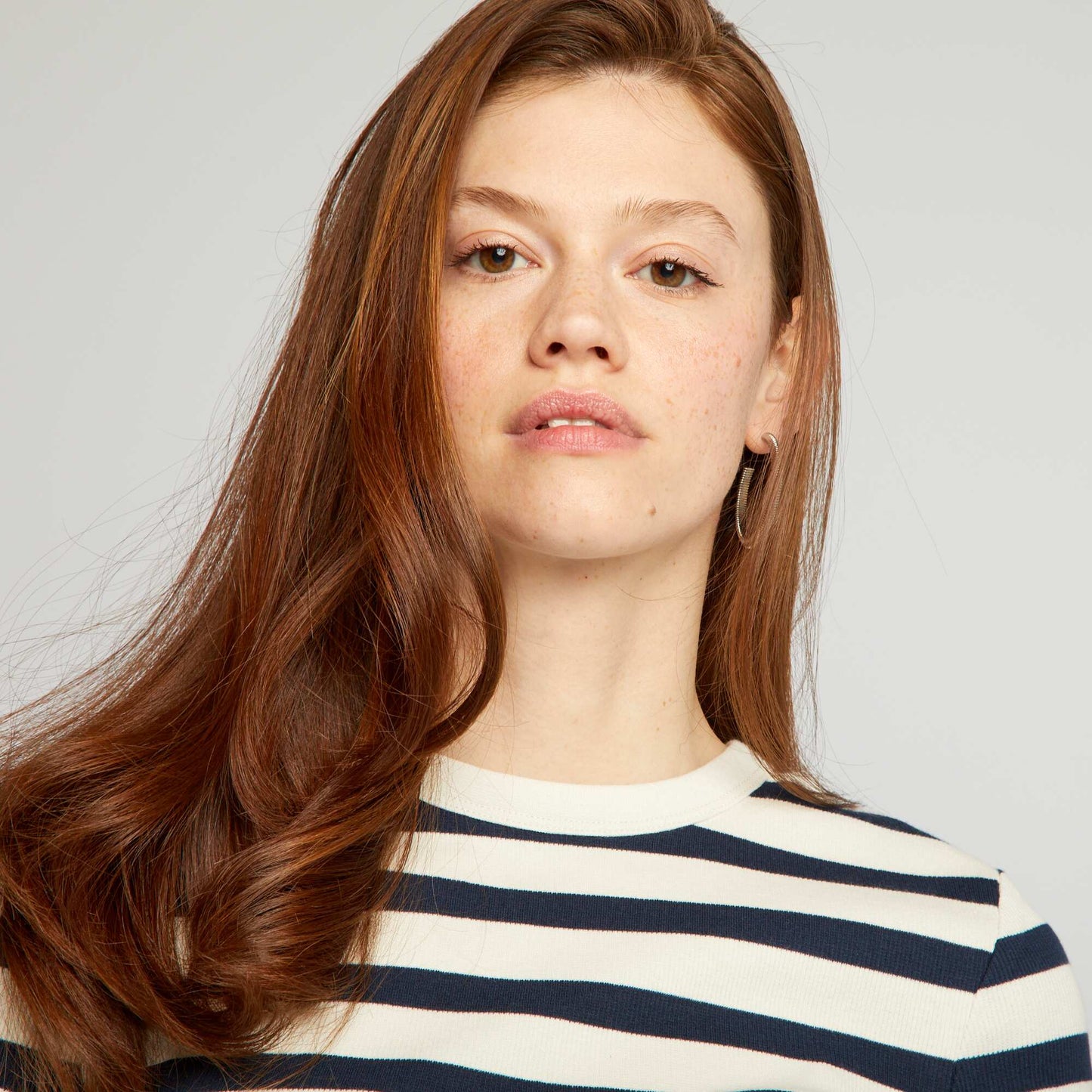 Tee-shirt crop top marini re Bleu/beige