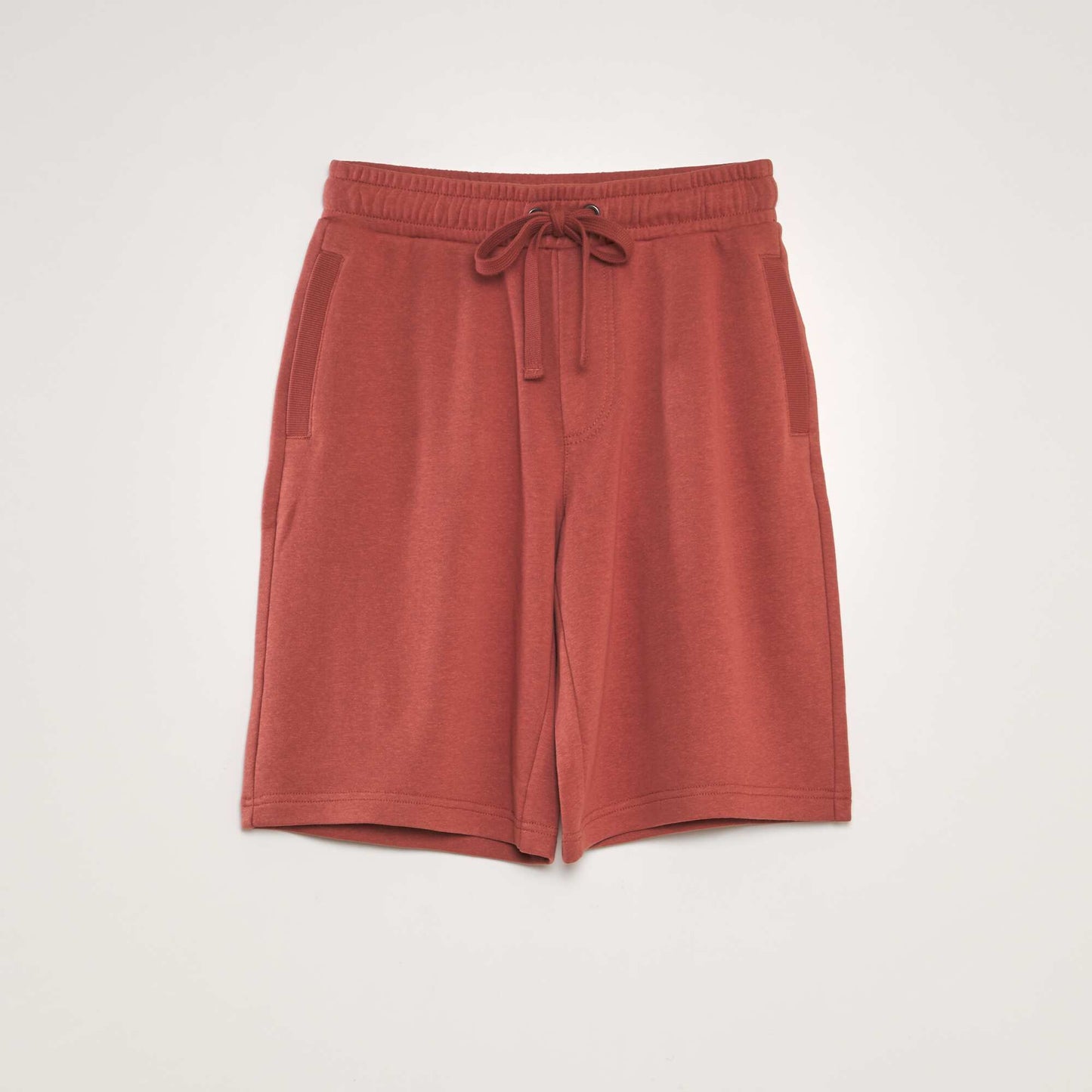 Short l ger en molleton uni Rouge brique
