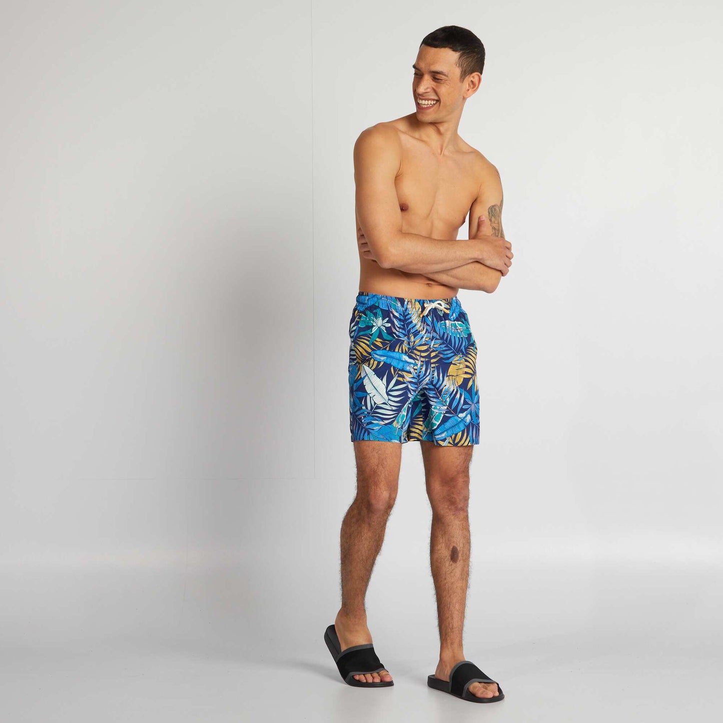 Short de bain avec imprim Bleu