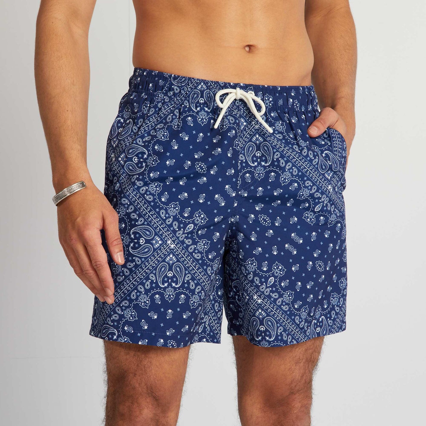 Short de bain avec imprim Bleu/blanc
